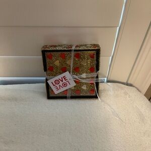 Decorative Gold and Red Heart Box